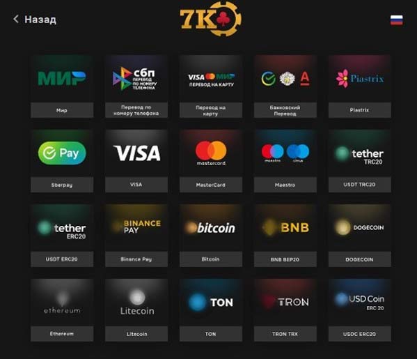 Методы внесения депозита